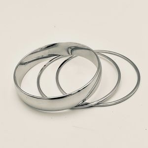 Monet Silver Plated Bangle Bracelets